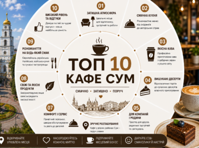 ТОП 10 кафе Сум: рейтинг, відгуки та як обрати