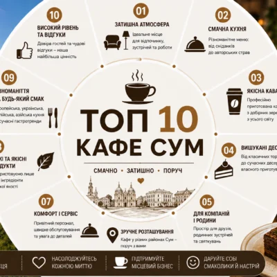 ТОП 10 кафе Сум: рейтинг, відгуки та як обрати